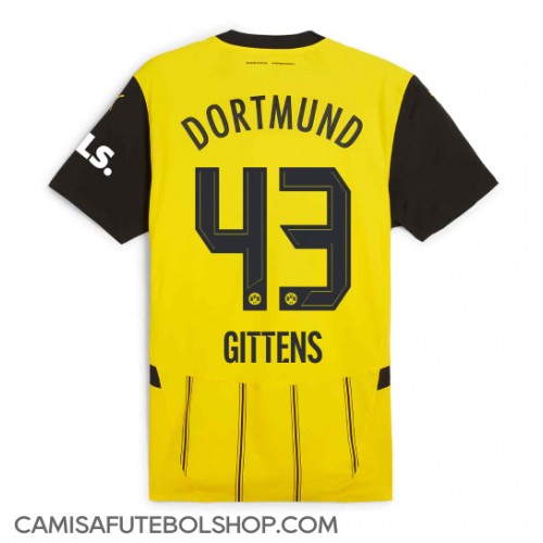 Camisa de time de futebol Borussia Dortmund Jamie Bynoe-Gittens #43 Replicas 1º Equipamento 2024-25 Manga Curta